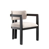 Jolie Dining Chair - Light Taupe - Black Frame