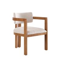 Jolie Silla de Comedor – Beige Claro – Estructura Castaño