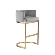 Lasco Bar Stool – Dove Grey - Brushed Brass Base