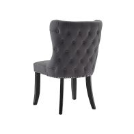 Margonia Chaise de salle à manger, piétement noir - Gris fumé