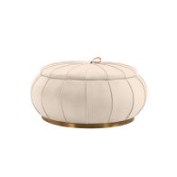 Pumpkin Ottoman Förvaring - Chalk - Bas i Mässing