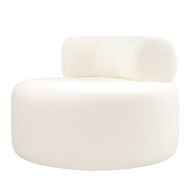 Rolls Swivel Chair Ivory Chenille