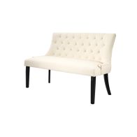 Torino Bench – Cream Faux Leather – Black Legs