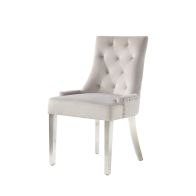 Torino Dove Grey Dining Chair with Stainless Steel Legs