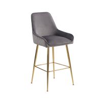 Watson Sgabello da bar – Grigio del temporale - Ottone