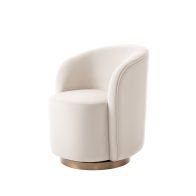 West End Swivel Dining Chair - Chalk - Brass Base 